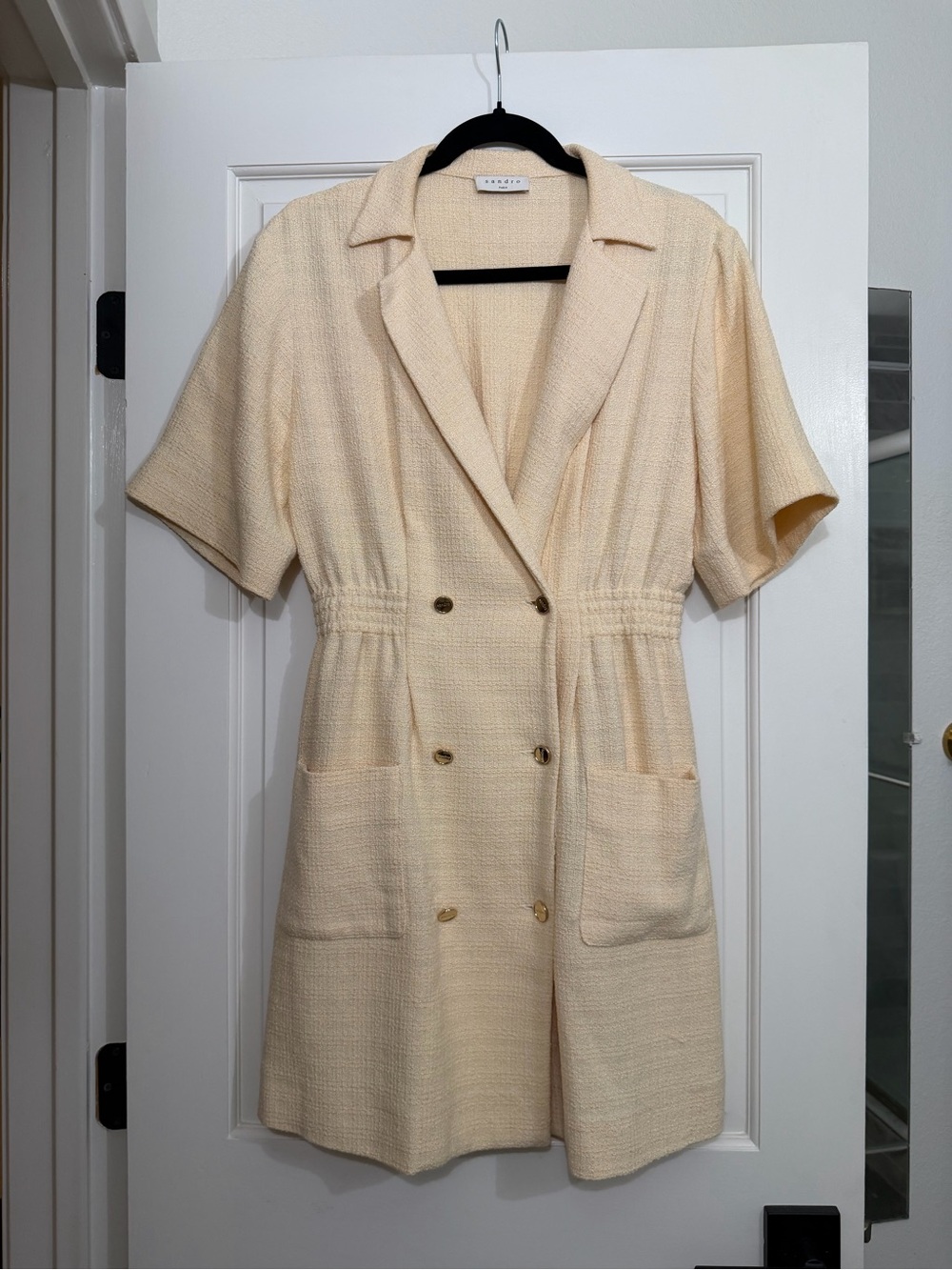 Butter Yellow Sandro Tweed Dress